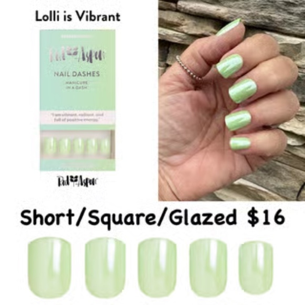 Red Aspen Nail Dashes - Lolli is Vibrant -  Press-On Nails